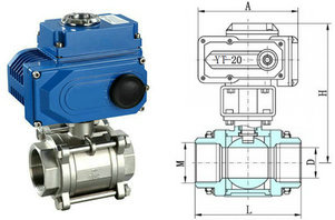 電動三片式球閥結(jié)構(gòu)圖