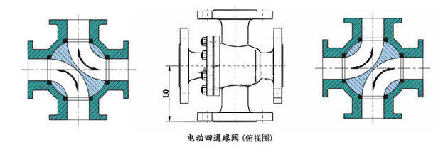 電動四通球閥結(jié)構(gòu)圖